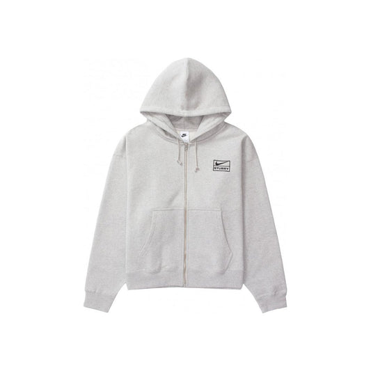 Stüssy x Nike Fleece Zip Hoodie - Grey Heather