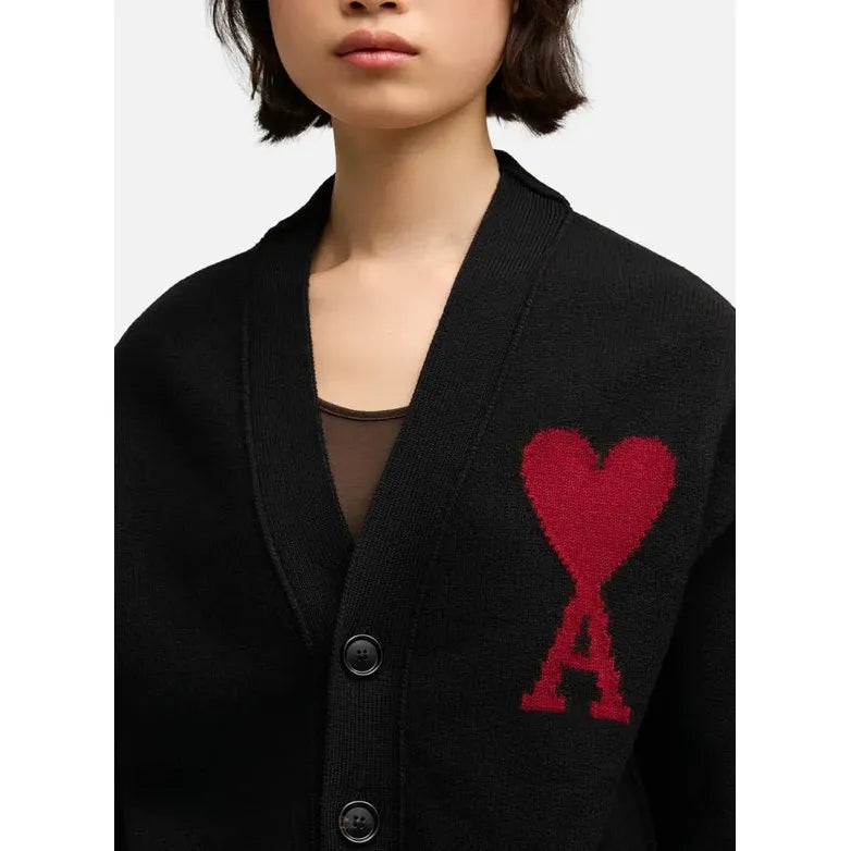 AMI PARIS Cardigan ami de coeur rouge unisexe - Noir