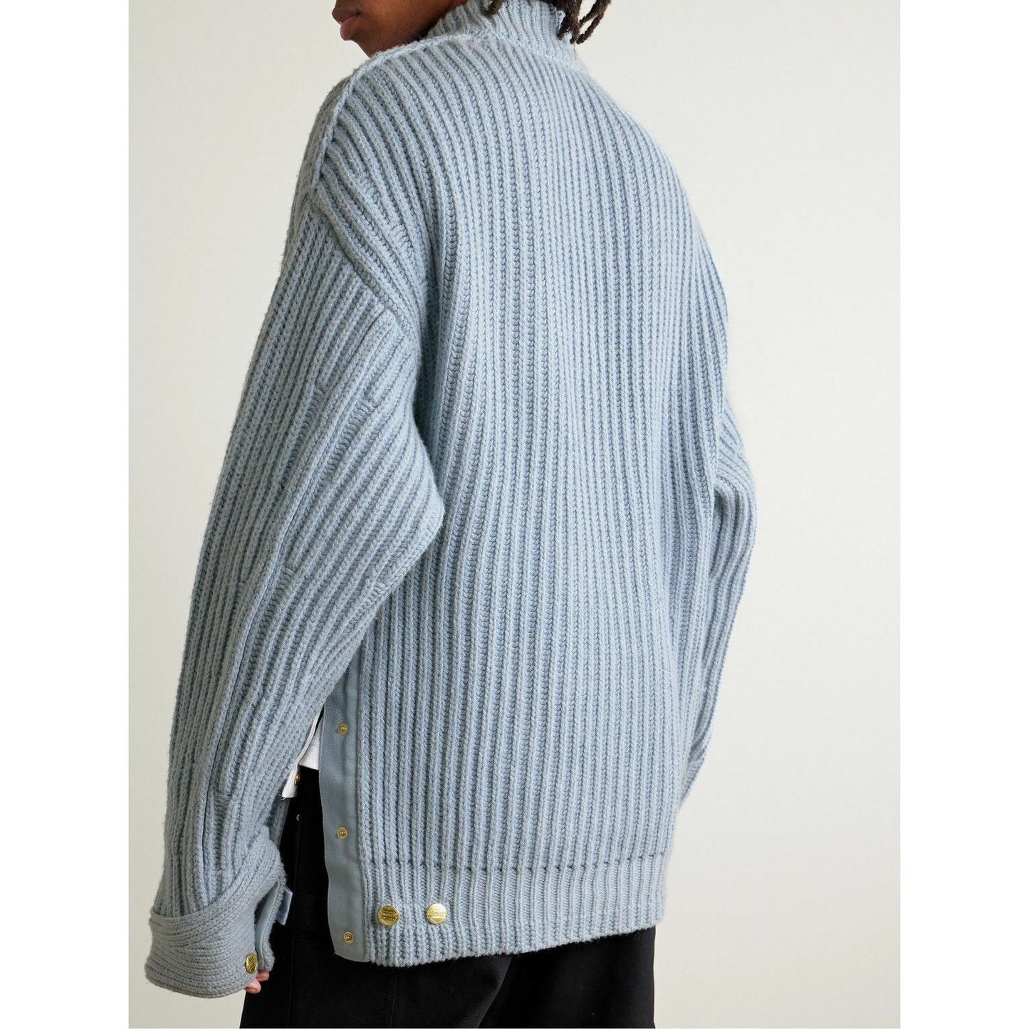 Sacai - Carhartt WIP Detroit Ribbed Wool and Nylon-Blend Sweater - Blue