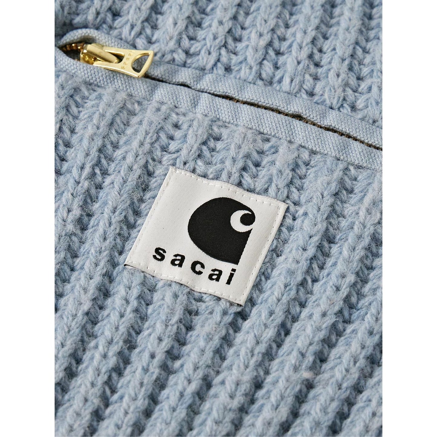 Sacai - Carhartt WIP Detroit Ribbed Wool and Nylon-Blend Sweater - Blue